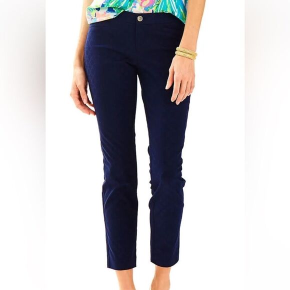 Lily Pulitzer Textured Ankle Length Skinny Pants NWT - Picture 3 of 5